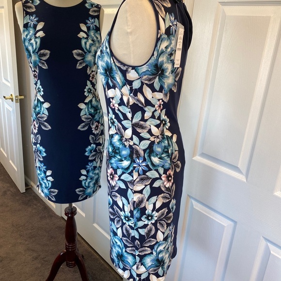 White House Black Market Officer Blue Aquifer Reversible Sheath S - Picture 3 of 8